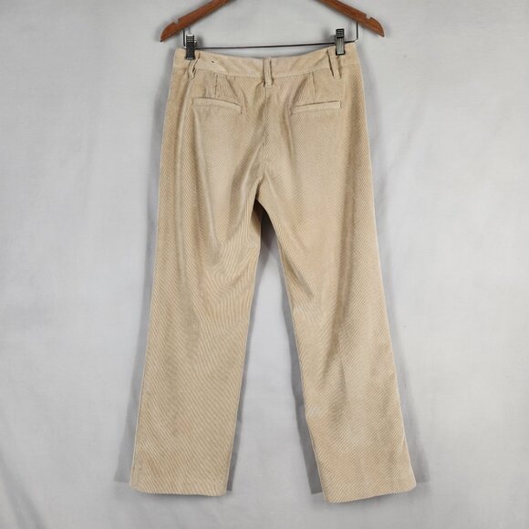 Larry Levine Petite Corduroy Pants Women's 2 Tan Mid Rise Straight Leg Casual - Picture 2 of 9